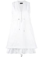 Diesel Black Gold - Drawstring Mini Dress - Women - Cotton - 38, White, Cotton