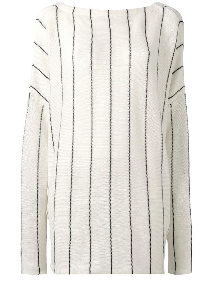 Jil Sander Striped Jumper - White