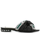 Nº21 Jewel Embellished Knot Sandals - Black