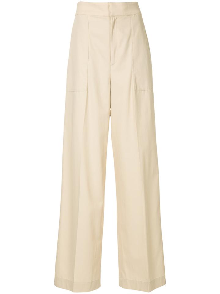 Ballsey High-waist Flared Trousers - Nude & Neutrals
