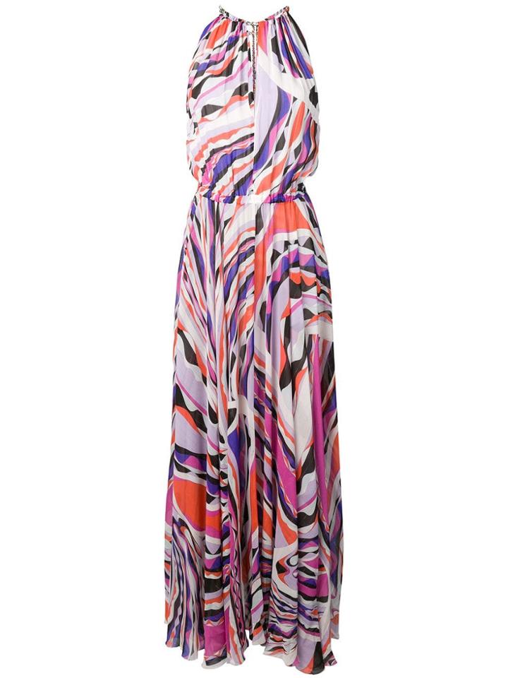 Emilio Pucci Burle Print Halter-neck Maxi Dress - Purple
