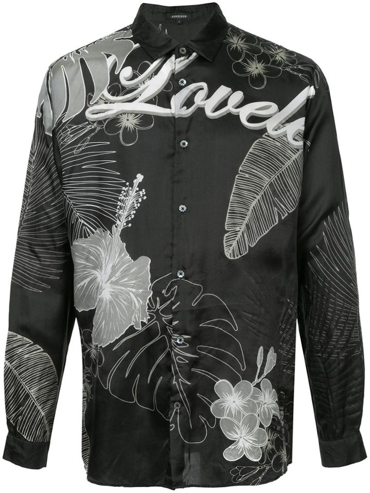 Loveless Floral Print Shirt - Black