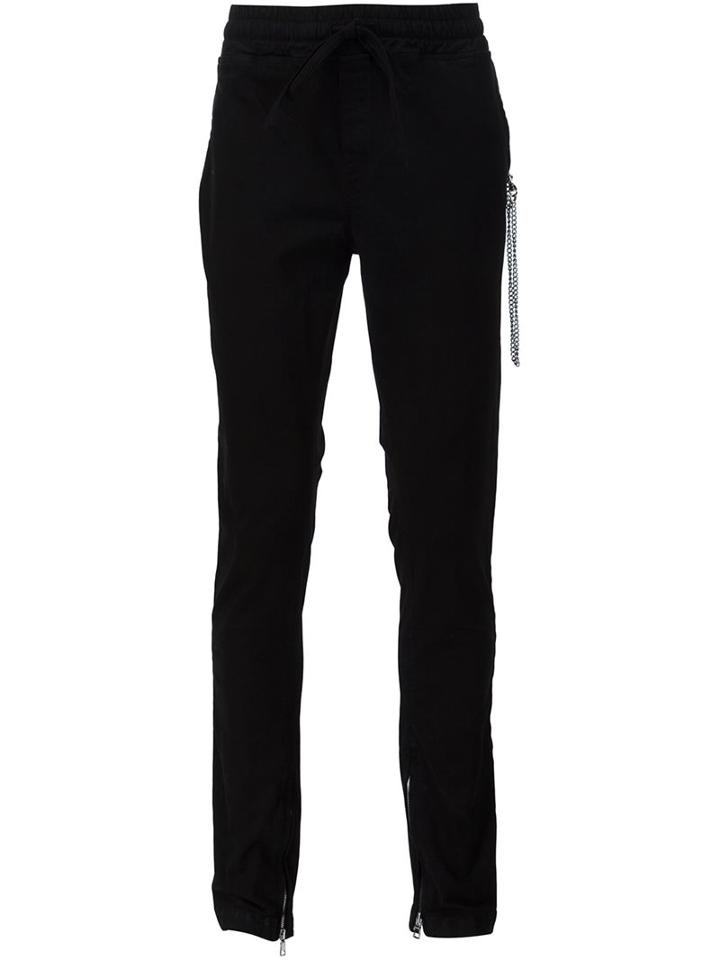 Rta Zip Detail Track Pants, Men's, Size: Small, Black, Cotton/spandex/elastane
