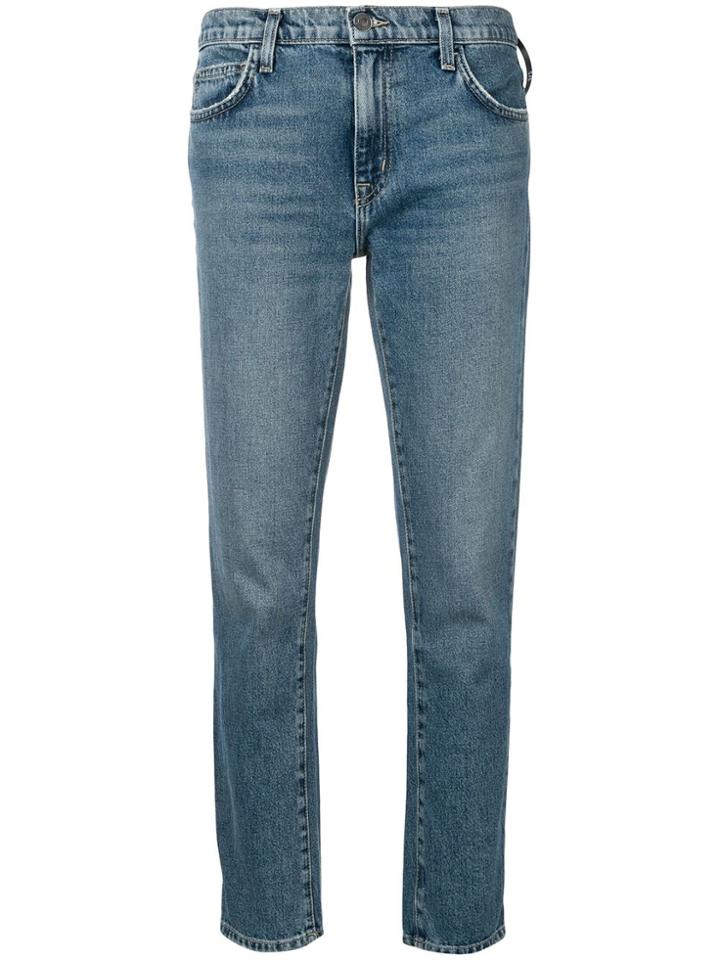 Current/elliott Mid Rise Cropped Jeans - Blue