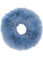 Yves Salomon Fluffy Collar Scarf - Blue