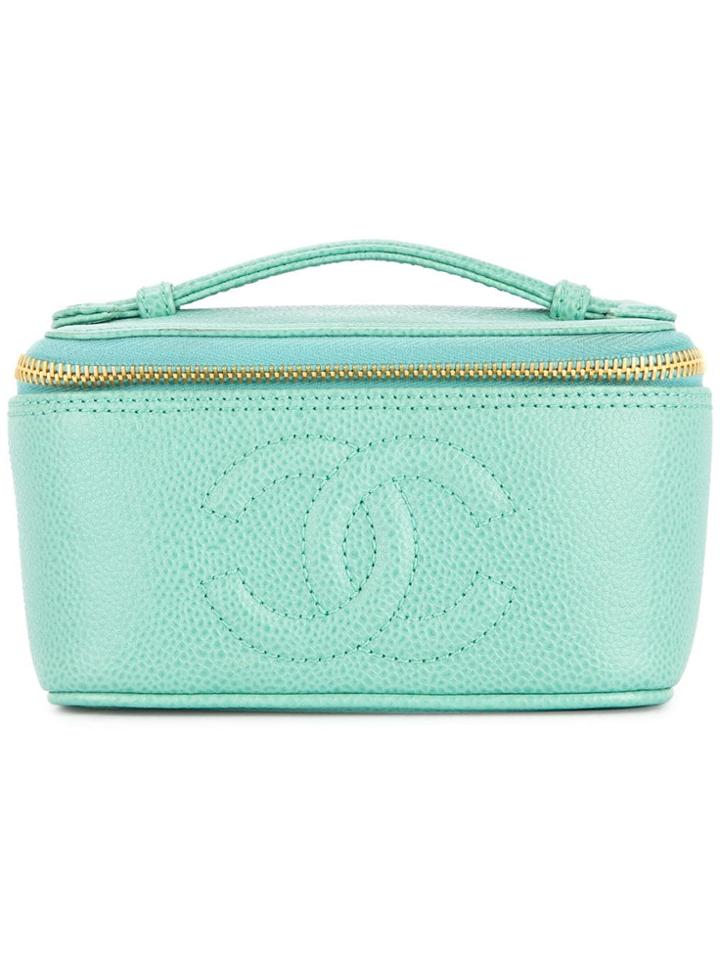 Chanel Vintage Chanel Cc Logos Vanity Bag - Green