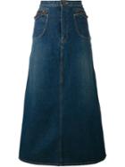 Saint Laurent A-line Denim Skirt