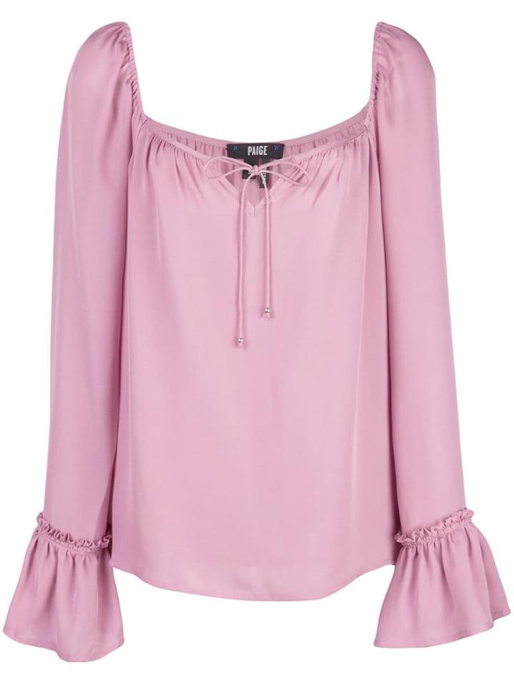 Paige Tie Front Blouse - Pink