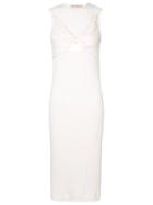 Lilly Sarti Midi Dress, Women's, Size: 38, White, Cotton/elastodiene