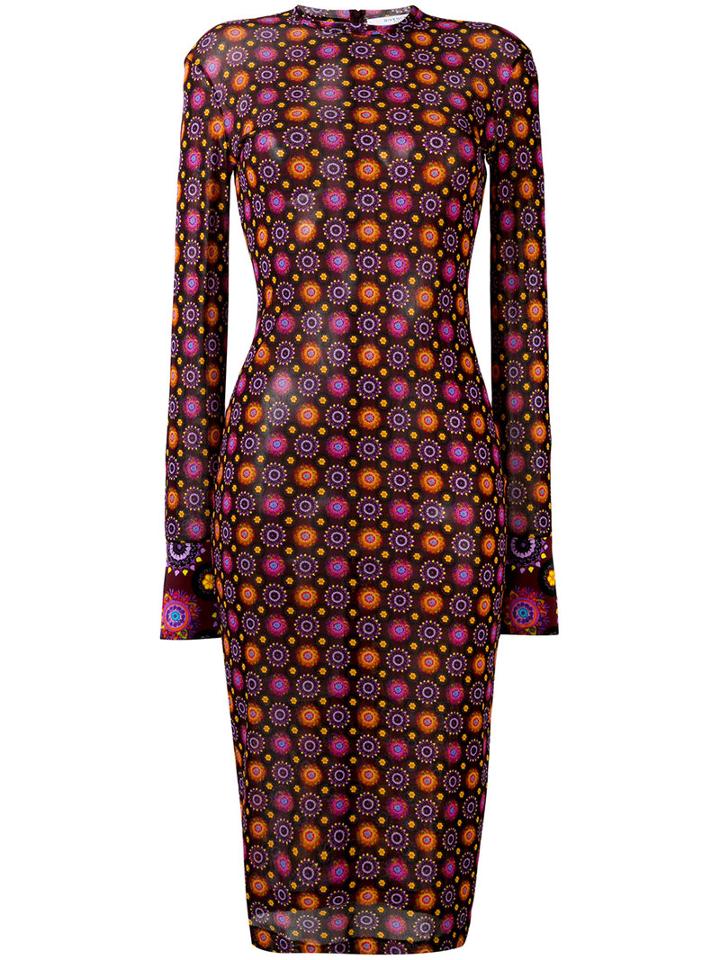 Givenchy - Geometric Print Fitted Dress - Women - Polyamide/viscose - 36, Pink/purple, Polyamide/viscose