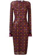 Givenchy - Geometric Print Fitted Dress - Women - Polyamide/viscose - 36, Pink/purple, Polyamide/viscose