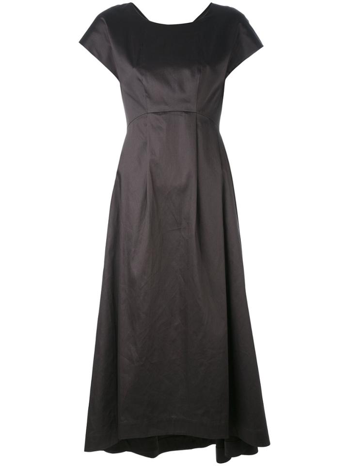 Jil Sander Navy Pleat Detail Flared Dress - Black