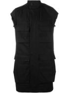 Rick Owens Funnel Neck Gilet - Black
