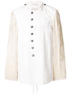 Ann Demeulemeester Asymmetrical Contrast Sleeve Jacket - Nude &