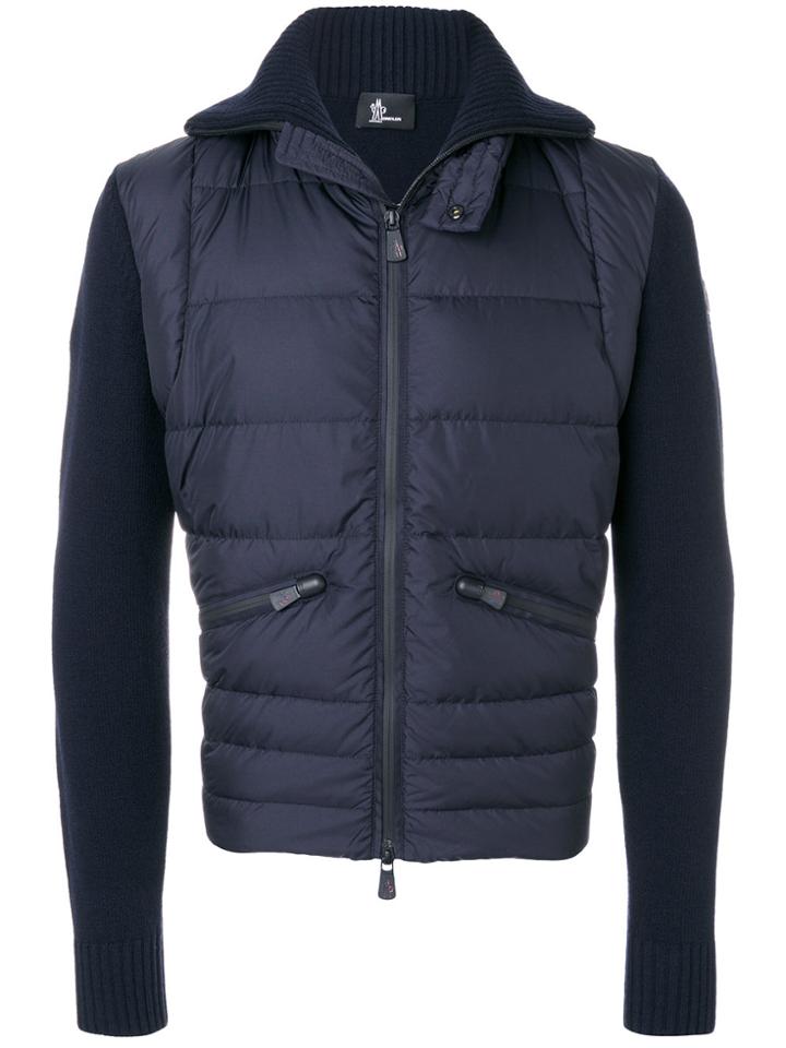 Moncler Grenoble Quilted Front Cardigan - Blue
