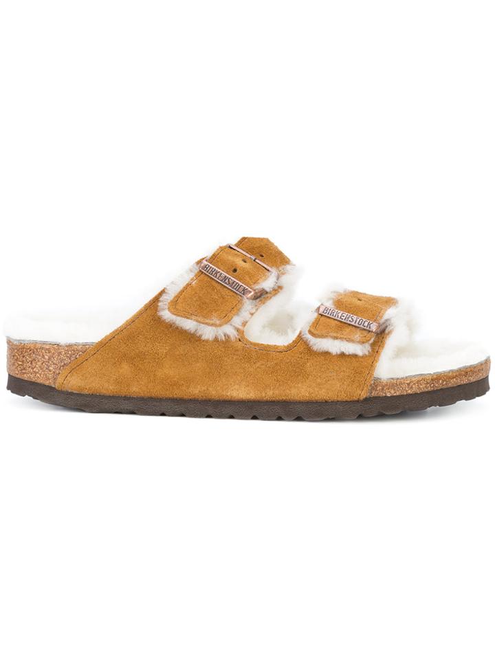 Birkenstock Shearling Lined Birkenstocks - Brown