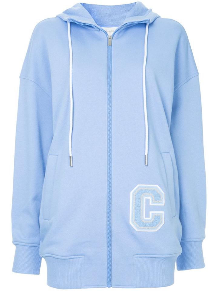 Ck Calvin Klein Angular Loop Back Hoodie - Blue