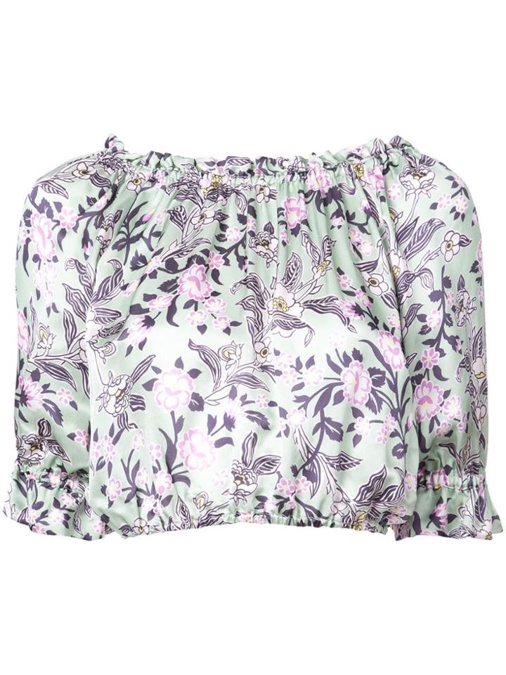 Jill Stuart Floral Print Cropped Top - Green