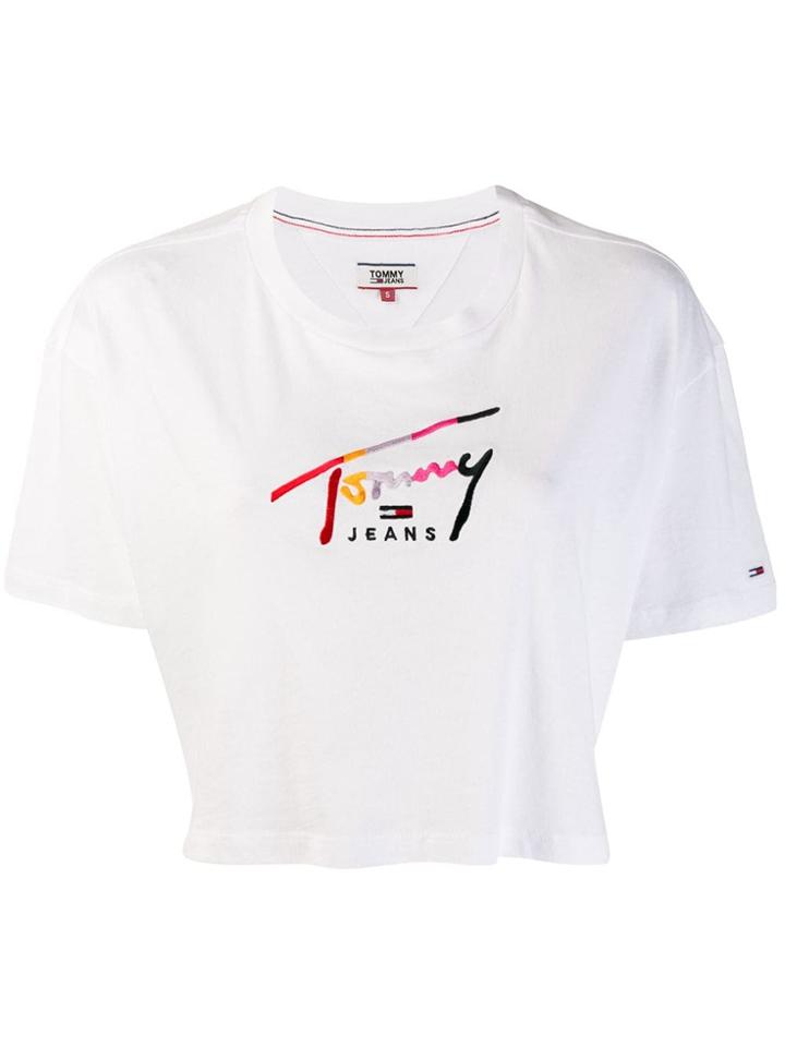 Tommy Jeans Cropped Logo T-shirt - White