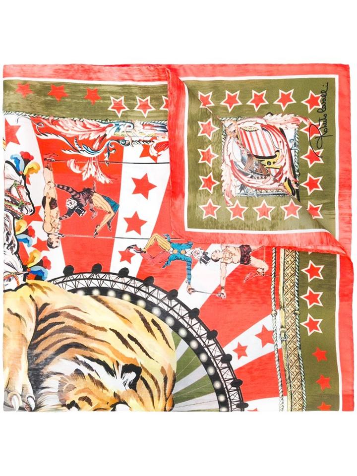 Roberto Cavalli Circus Print Square Scarf