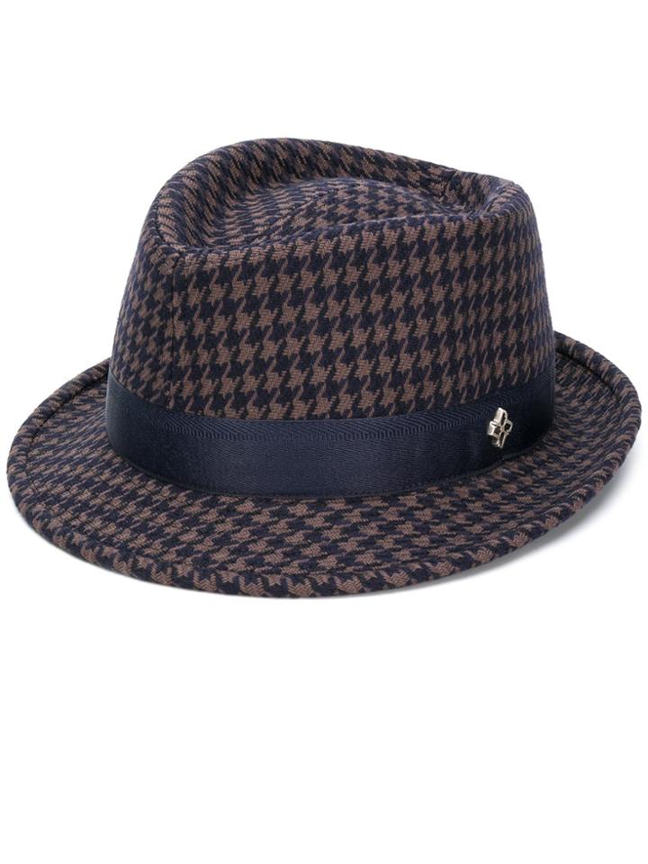 Tagliatore Chris Checked Hat - Blue
