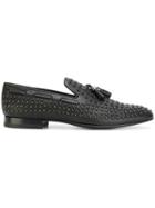 Versace Studded Tassel Loafers - Black