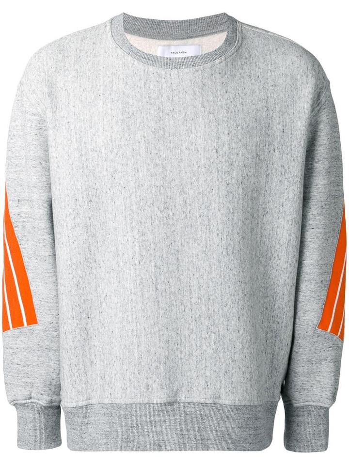 Facetasm Sleeves Detail Sweatshirt, Men's, Grey, Cotton/nylon/polyurethane