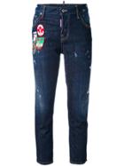Dsquared2 Cool Girl Patch Cropped Jeans - Blue
