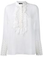 Giambattista Valli Embroidered Detail Blouse, Women's, Size: 40, White, Silk/cotton/polyester/polyamide