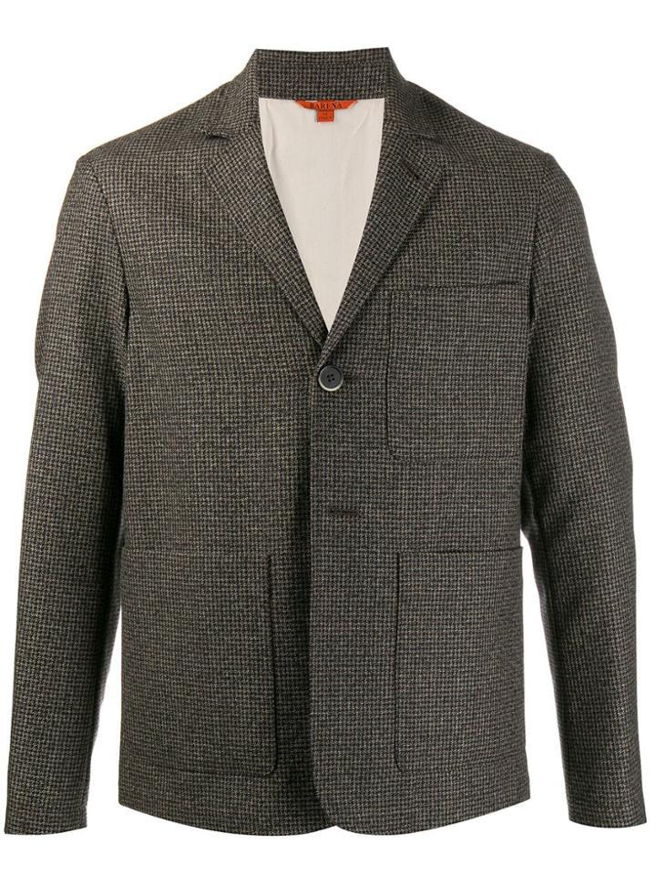Barena Micro-check Patch Pocket Blazer - Brown
