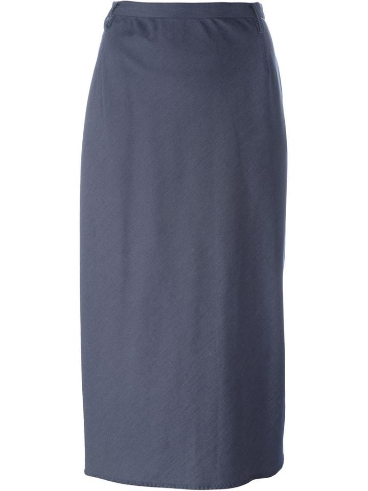Prada Vintage Midi Pencil Skirt, Women's, Size: 44, Blue