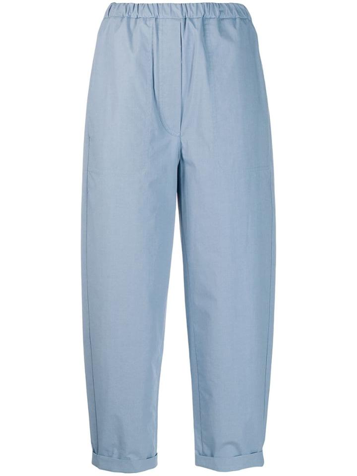 Tela Poplin Cropped Trousers - Blue