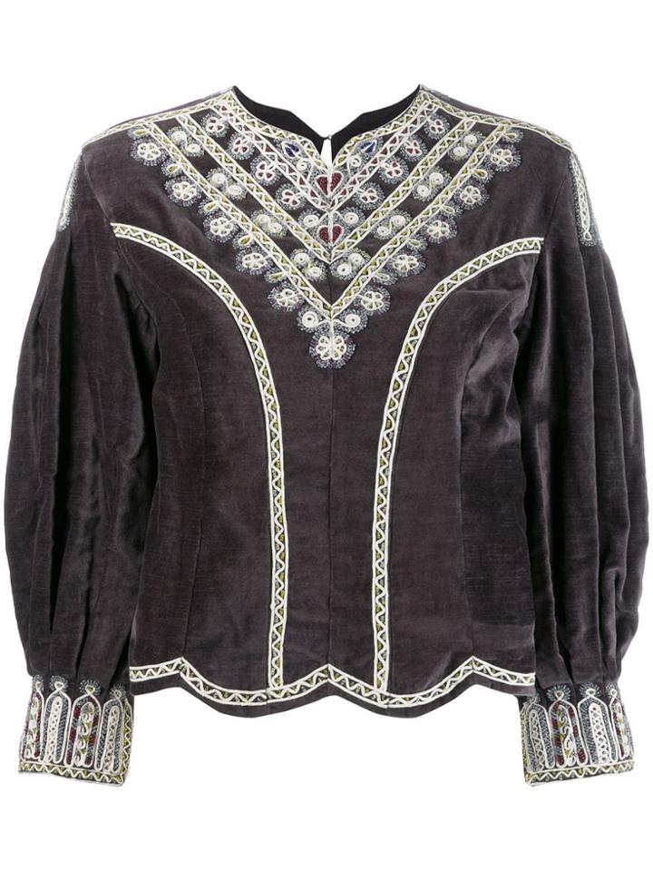 Isabel Marant Embroidered Print Blouse - Black