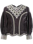 Isabel Marant Embroidered Print Blouse - Black