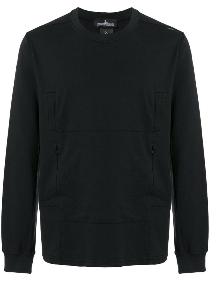 Stone Island Zipped Sweater - Black