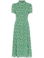 Reformation Shiela Floral Print Midi Dress - Green