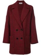 Red Valentino - Houndstooth Coat - Women - Polyester/acetate/wool/water - 38, Polyester/acetate/wool/water