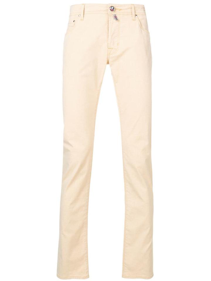 Jacob Cohen Tab Appliqué Detail Trousers - Yellow