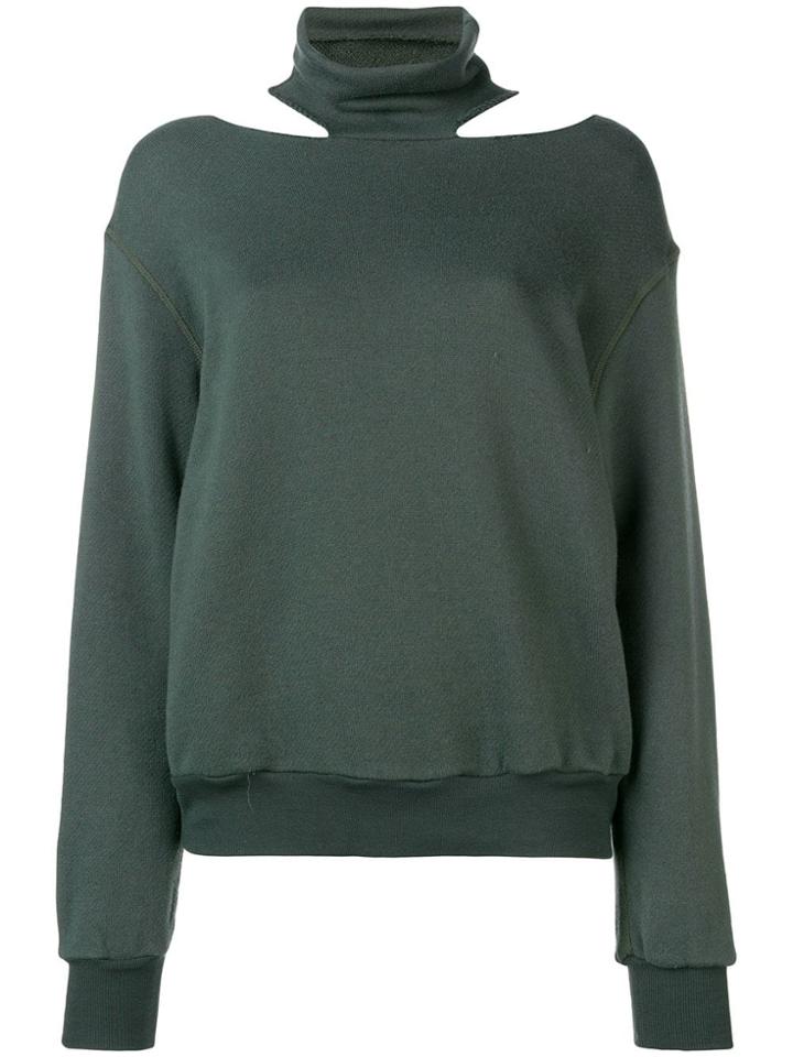 Unravel Project Cut-out Sweatshirt - Green