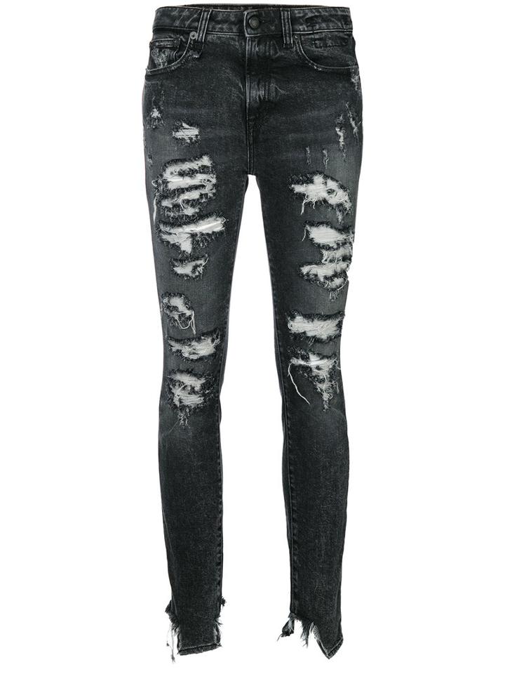 R13 - Distressed Skinny Jeans - Women - Cotton/spandex/elastane - 30, Black, Cotton/spandex/elastane