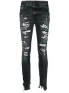 R13 - Distressed Skinny Jeans - Women - Cotton/spandex/elastane - 30, Black, Cotton/spandex/elastane