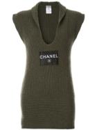 Chanel Vintage Rib Knit Sleeveless Dress - Green