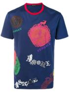 Versace Multiple Brand Motifs T-shirt - Blue