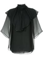 Chloé Ruffled Half Sleeve Blouse - Black