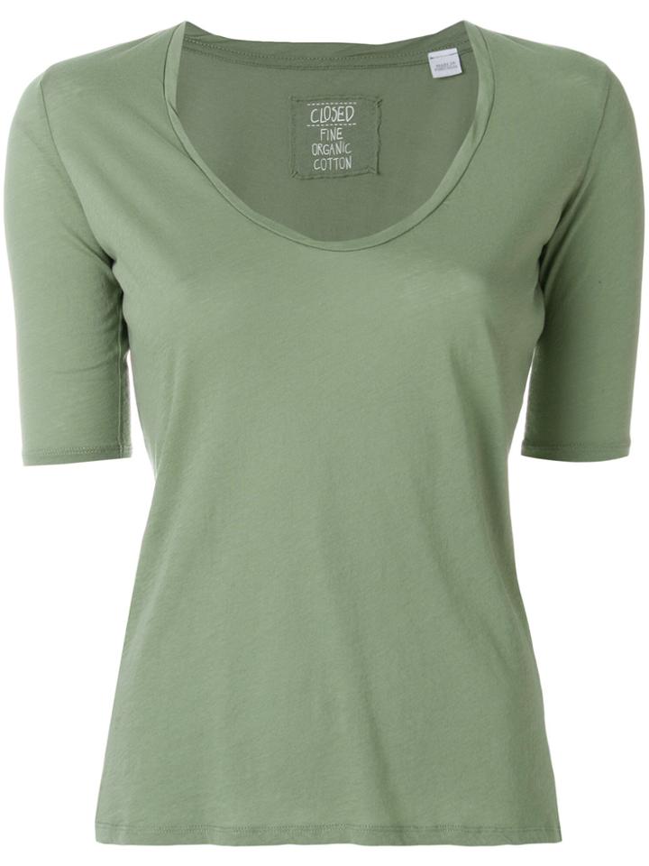 Closed U-neck T-shirt - Green