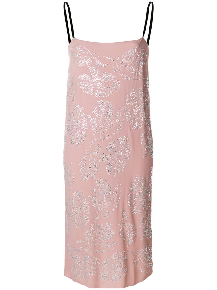 No21 Bead Embellished Slip Dress - Pink & Purple