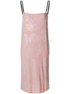 No21 Bead Embellished Slip Dress - Pink & Purple