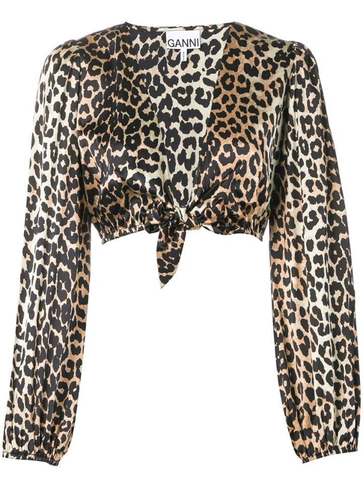 Ganni Cropped Shirt - Black