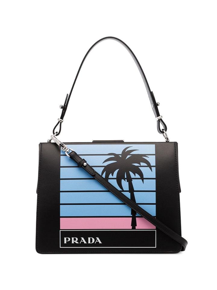 Prada Prada Frame Lthr Palm Multi Prnt Bg - Black