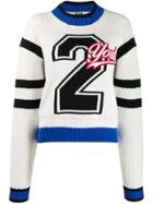 Msgm Youth Patch Jumper - White